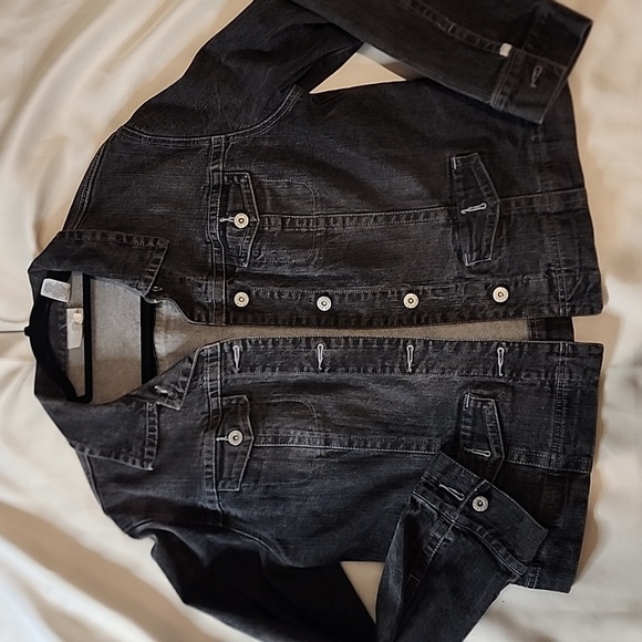Chico's Jackets & Blazers - Chico's Platinum Black Jean Jacket Classic Size 2(12)